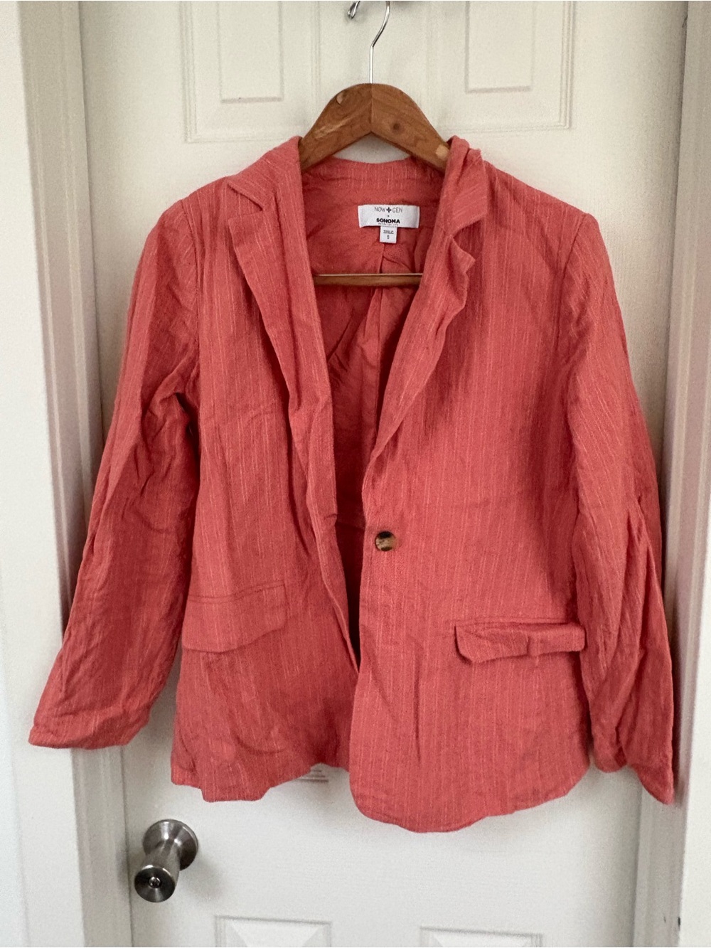 Sonoma Coral Pink Single-Button Blazer